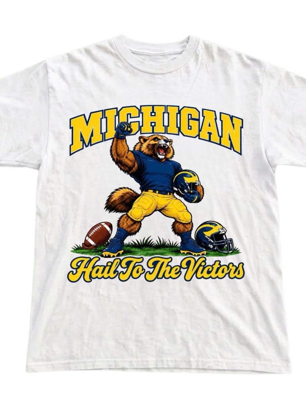 Gildan White Shirt Michigan College Sport Tee